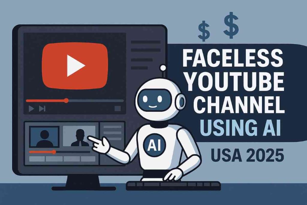 faceless YouTube channel using AI USA 2025